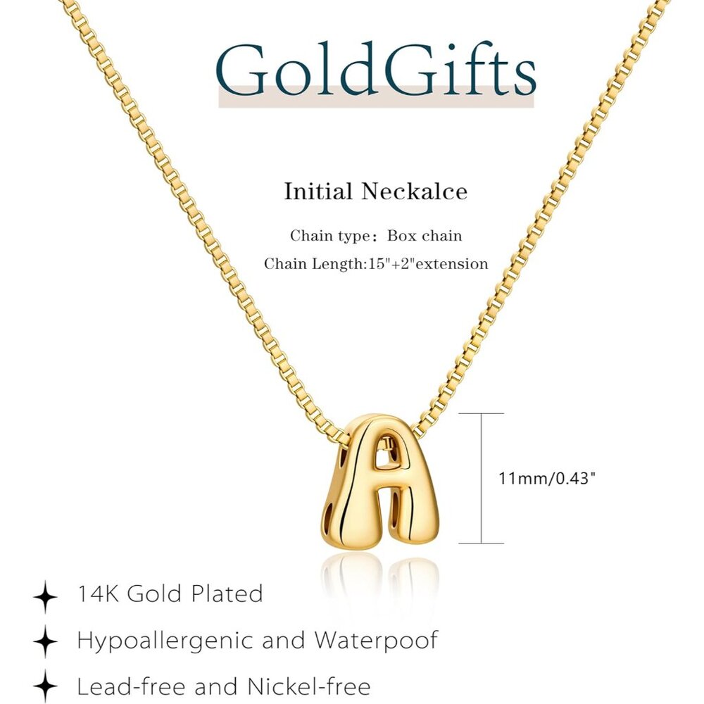Lightweight Personalizable Bubble Initial Necklac… - image 4